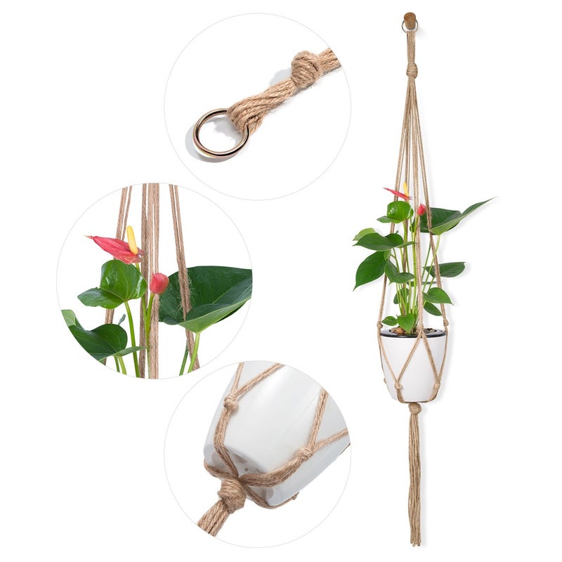 Petutu Plant Hangers Indoor Macrame Hanging Planter Holder 6 Pack, 3 Sizes - Image 3